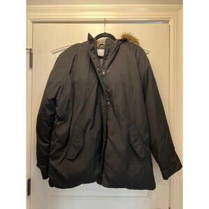 Old Navy Men’s Gorpcore Faux Fur-Trimmed Winter Hooded Jacket Size XL Black NWOT